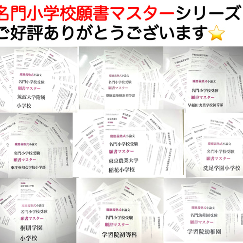 小学校受験 お受験 モンテッソーリ 立教小学校 過去問 願書 成蹊 暁星