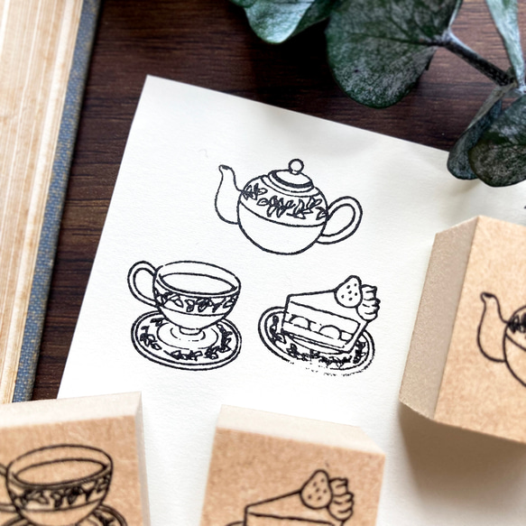 Teatime stampset｜紅茶とケーキのティーセットスタンプセット 3枚目の画像