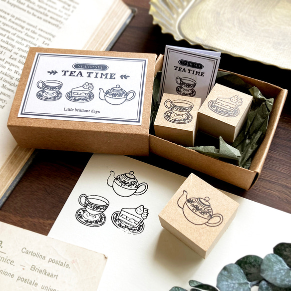 Teatime stampset｜紅茶とケーキのティーセットスタンプセット 2枚目の画像