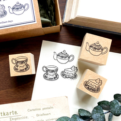 Teatime stampset｜紅茶とケーキのティーセットスタンプセット 1枚目の画像