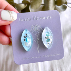 glass marquis bycolor pastel Earrings 3枚目の画像