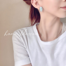 glass marquis bycolor pastel Earrings 7枚目の画像