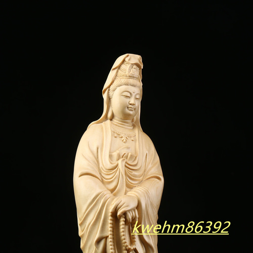数珠観音 供養品 木彫仏像 精密細工 彫刻 minn 通販 14170759｜Creema
