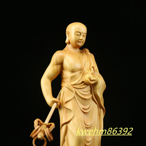 仏教美術品 木製仏像 地蔵菩薩立像 仏師で仕上げ品 実木彫刻 精密細工