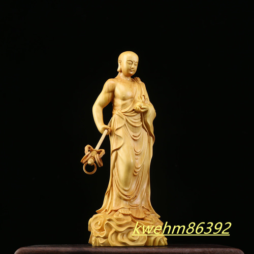 極上彫 木彫仏像 地蔵王菩薩立像 彫刻 仏教工芸 柘植材 仏師で仕上げ 極上彫 木彫仏像 地蔵王菩薩立像 彫刻 仏教工芸 柘植材 仏師で仕上げ