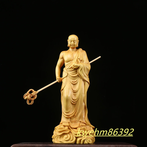 仏教美術品 木製仏像 地蔵菩薩立像 仏師で仕上げ品 実木彫刻 精密細工 