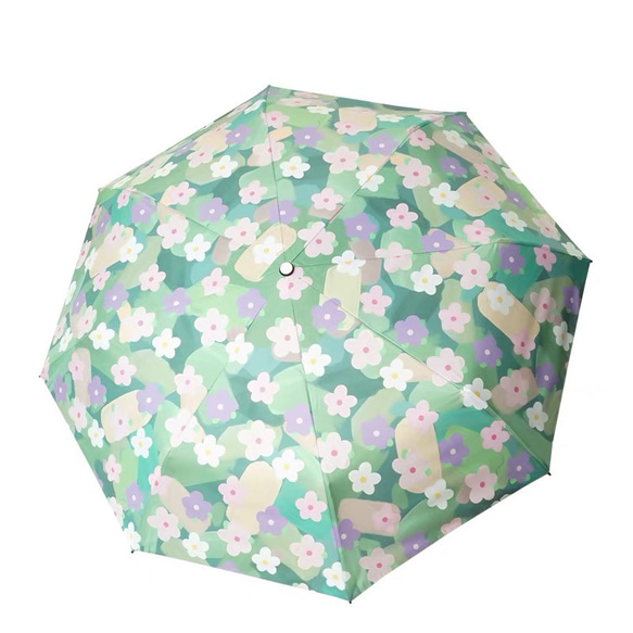 日差し対策 晴雨兼用傘 傘袋付き 紫外線対策 花柄日傘 カラー折り畳み傘 折りたたみ傘 紫外線カット UVカット 1枚目の画像