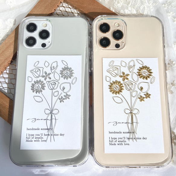 YN-16su,【bouquet summer】,スマホケース　クリアケースiPhone14 iPhone13, 18枚目の画像