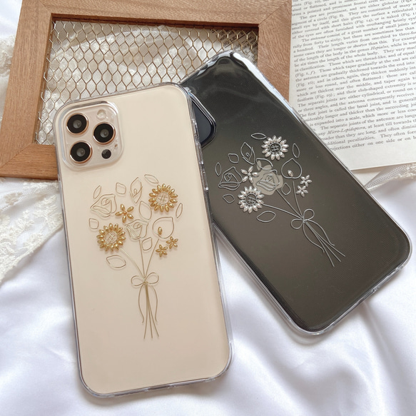 YN-16su,【bouquet summer】,スマホケース　クリアケースiPhone14 iPhone13, 5枚目の画像