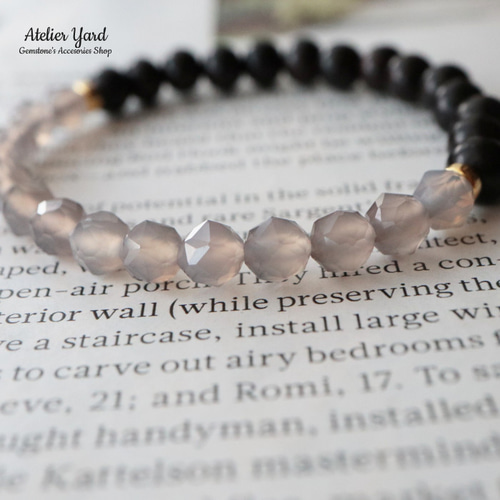 no.426「邪気を寄せ付けない」グレーオニキス、黒檀のパワー天然石