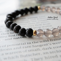 no.426「邪気を寄せ付けない」グレーオニキス、黒檀のパワー天然石