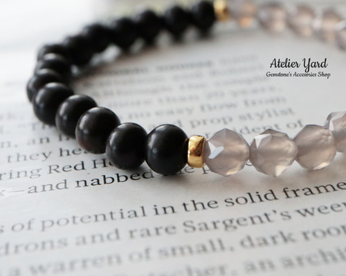 no.426「邪気を寄せ付けない」グレーオニキス、黒檀のパワー天然石