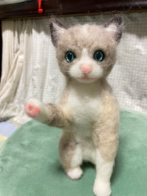 受注制作  羊毛フェルト猫オーダー 2枚目の画像