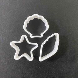 夏の貝（ミニサイズのホタテ・ヒトデ・巻貝）のクッキー型3点セット《サマーシェル》 2枚目の画像