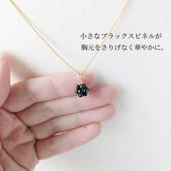 ＊豪華3点セット＊ 8月誕生石 宝石質 ブラックスピネル の1粒ピアス / イヤリング、ネックレス、リングブローチ 12枚目の画像