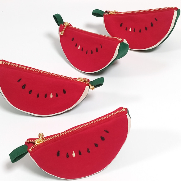 スイカのポーチ12cm/赤ファスナー ポーチ オクノテ 通販 14172332