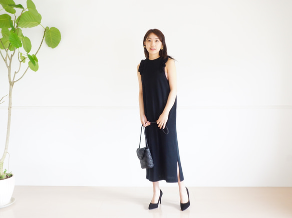＼降價40%／成人休閒♥ Kanoko連衣裙（黑色） 第2張的照片