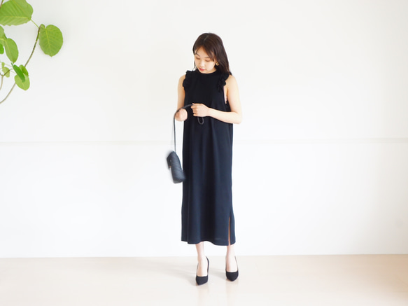 ＼降價40%／成人休閒♥ Kanoko連衣裙（黑色） 第1張的照片