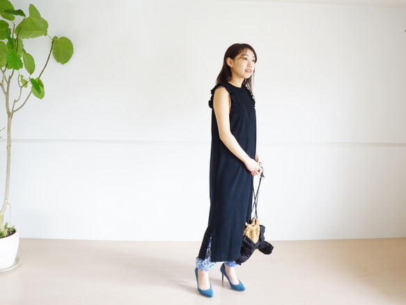 ＼降價40%／成人休閒♥ Kanoko連衣裙（黑色） 第12張的照片