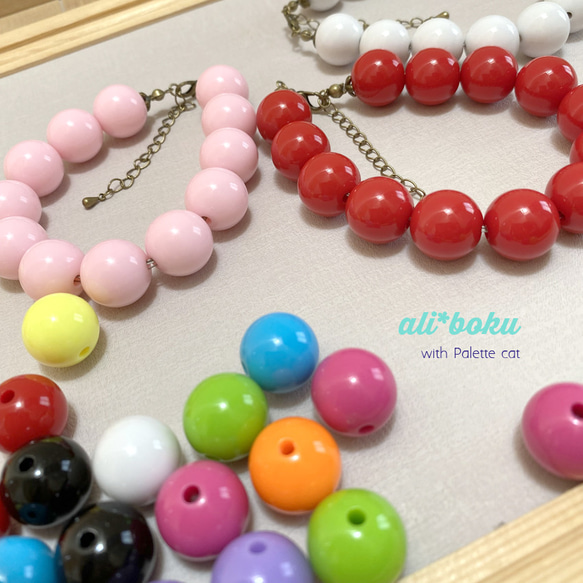 レトロ 16mm 大玉ブレスレット 10colours ブレスレット ali*boku