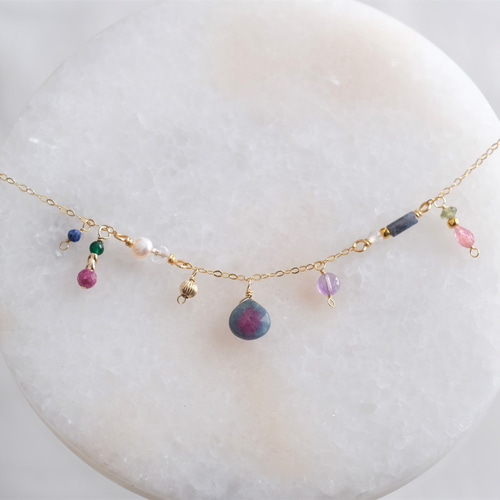 New!Ruby in zoisite bracelet：ルビーインゾイサイト チェーン