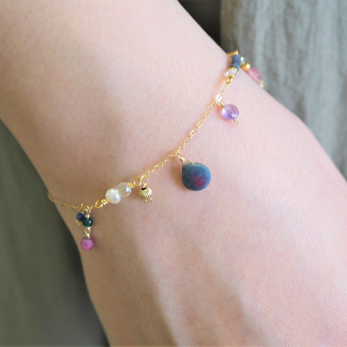 New!Ruby in zoisite bracelet：ルビーインゾイサイト チェーン