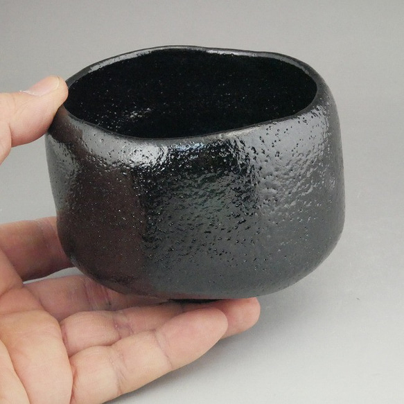 長次郎カセ釉黒茶碗　昭楽 3枚目の画像