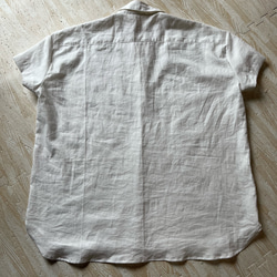 【福袋】コットンリネンの半袖スキッパーシャツとコットンリネンピンストライプのギャザースカート 5枚目の画像