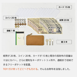 【小さい長財布 TIDY2.0】長財布 本革 おすすめ メンズ レーディース ネイビー HAW021 10枚目の画像