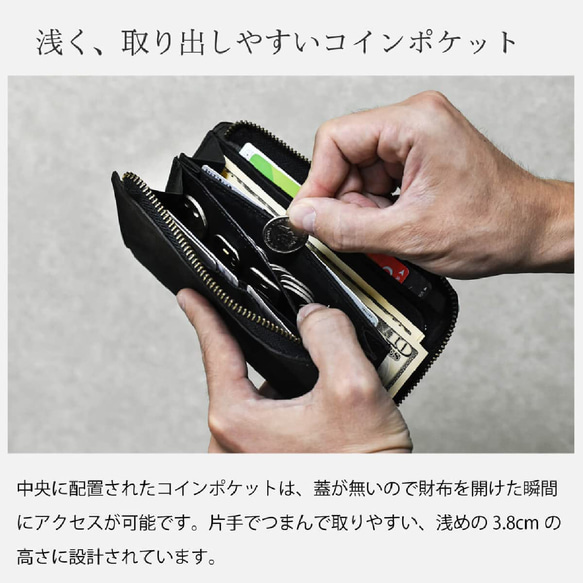 【小さい長財布 TIDY2.0】長財布 本革 おすすめ メンズ レーディース ネイビー HAW021 13枚目の画像