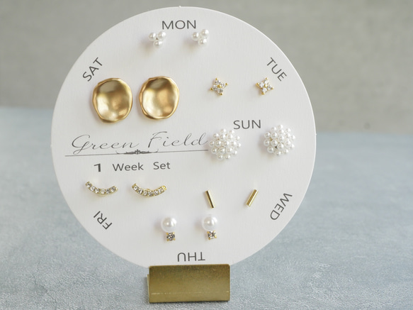 7点セット ピアスorイヤリング Happy 1week set ピアス