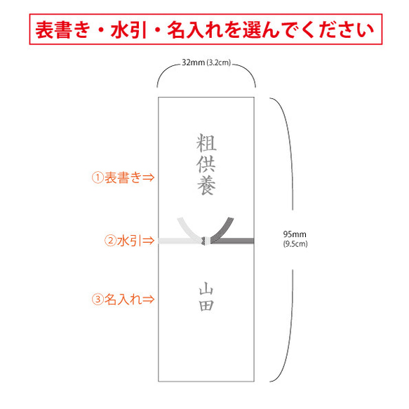 仏事用 水引 シール 縦長（24枚） 2枚目の画像