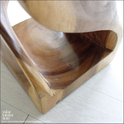 無垢材 ウェーブスツールNA01 イス 天然木 椅子 ベンチ 木製スツール ナチュラル 天然木 モンキーポッド 6枚目の画像
