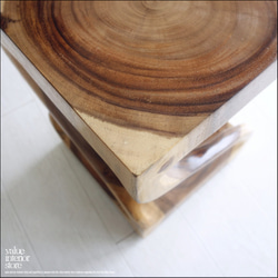 無垢材 ウェーブスツールNA01 イス 天然木 椅子 ベンチ 木製スツール ナチュラル 天然木 モンキーポッド 2枚目の画像