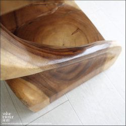 無垢材 ウェーブスツールNA01 イス 天然木 椅子 ベンチ 木製スツール ナチュラル 天然木 モンキーポッド 3枚目の画像