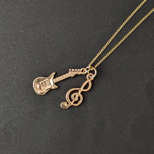 音楽楽器デザイン ネックレス 取り外しok! 音符 楽器 ネックレス ネックレス・ペンダント kamelia