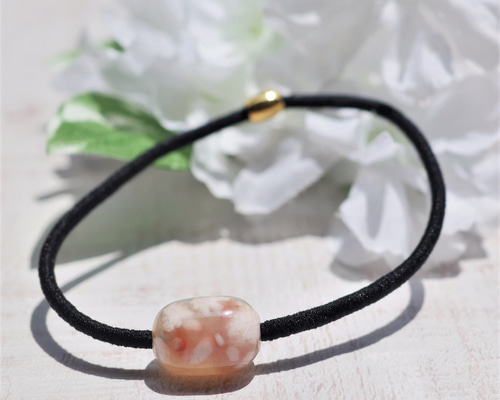 再販・受注制作】サクラアゲートのヘアゴム✩.*˚天然石