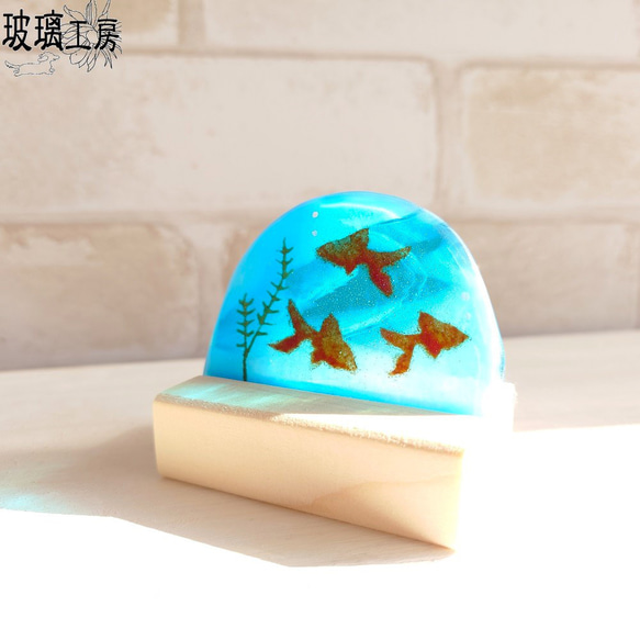 【再販】金魚　夏　7月　8月　半円　インテリア　省スペース　魚　 4枚目の画像