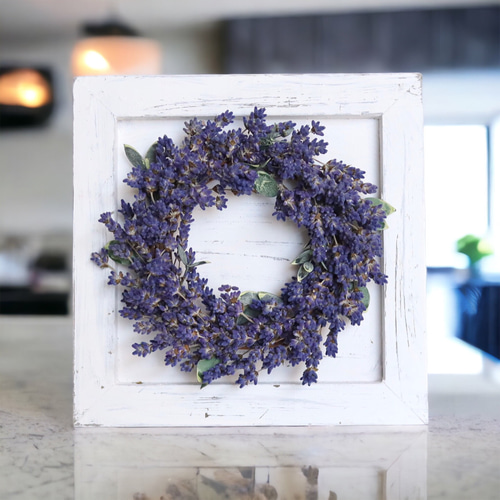 しめ縄風リース ラベンダー 初夏の布リース〜ラベンダー〜 母の日にも♪ リース fuwafuwa