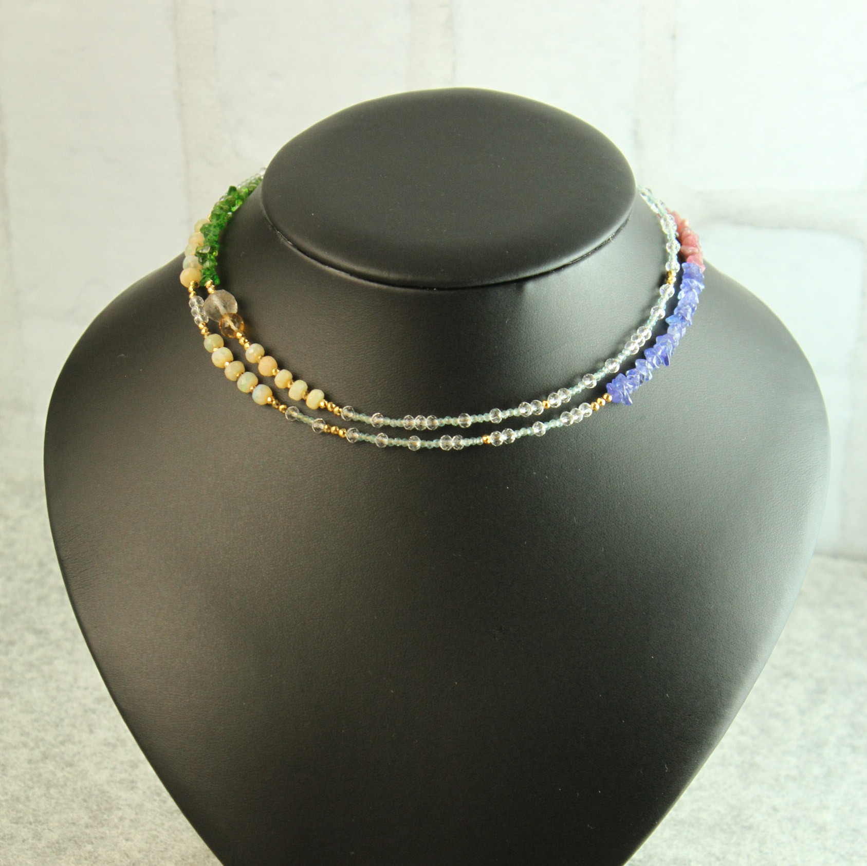 4Way【マルチカラー】ロングネックレス＆眼鏡ストラップ（グラスコード）