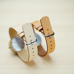 ペアウォッチ (size S + L) -- メープル ｘ ヌメ革 3枚目の画像