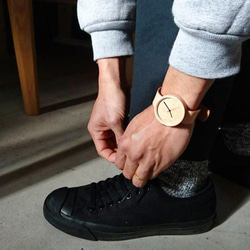 ペアウォッチ (size S + L) -- メープル ｘ ヌメ革 8枚目の画像