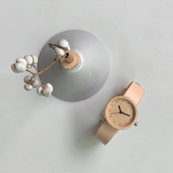 ペアウォッチ (size S + L) -- メープル ｘ ヌメ革 10枚目の画像