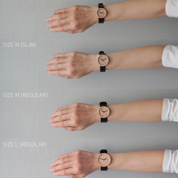 ペアウォッチ (size S + L) -- メープル ｘ ヌメ革 5枚目の画像