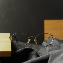 亮金簡約設計螺旋雕花鏡腳金屬鑧框古蕫 眼鏡 Japan/glasses 第2張的照片