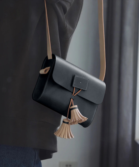 Tassel Pochette，真皮手工單肩包，外出包，夏季包 第8張的照片