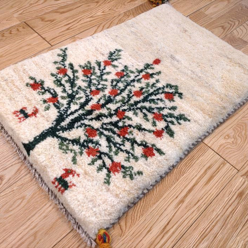 新規入荷】ペルシャ ギャッベ 玄関マット 39~41x60cm