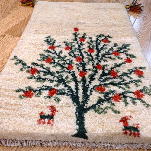 新規入荷】ペルシャ ギャッベ 玄関マット 39~41x60cm