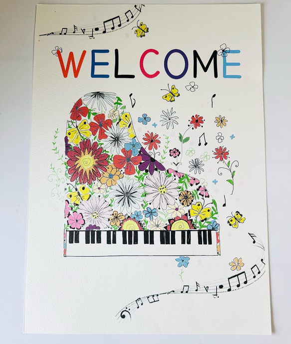 ピアノ発表会、ピアノ教室ウェルカムポスター、日時やお教室名の文字入れも可 2枚目の画像