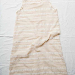 OrganicCotton &amp; Linen Border 背釘無袖連衣裙 第12張的照片